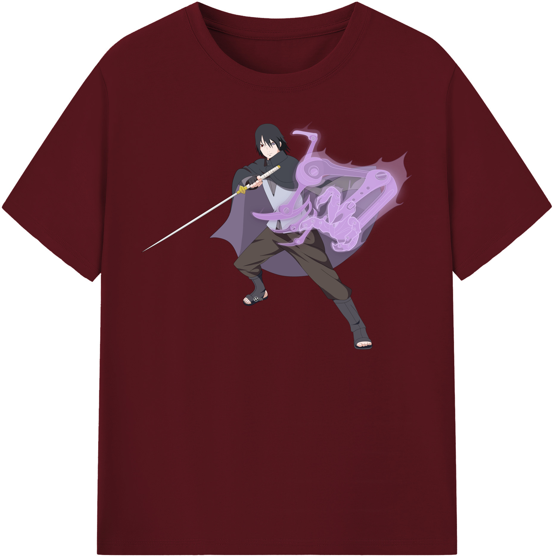 （画像用） NARUTO -ナルト- うちは サスケ Uchiha Sasuke 綿100％半袖Tシャツ（フロントプリント）